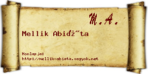 Mellik Abiáta névjegykártya